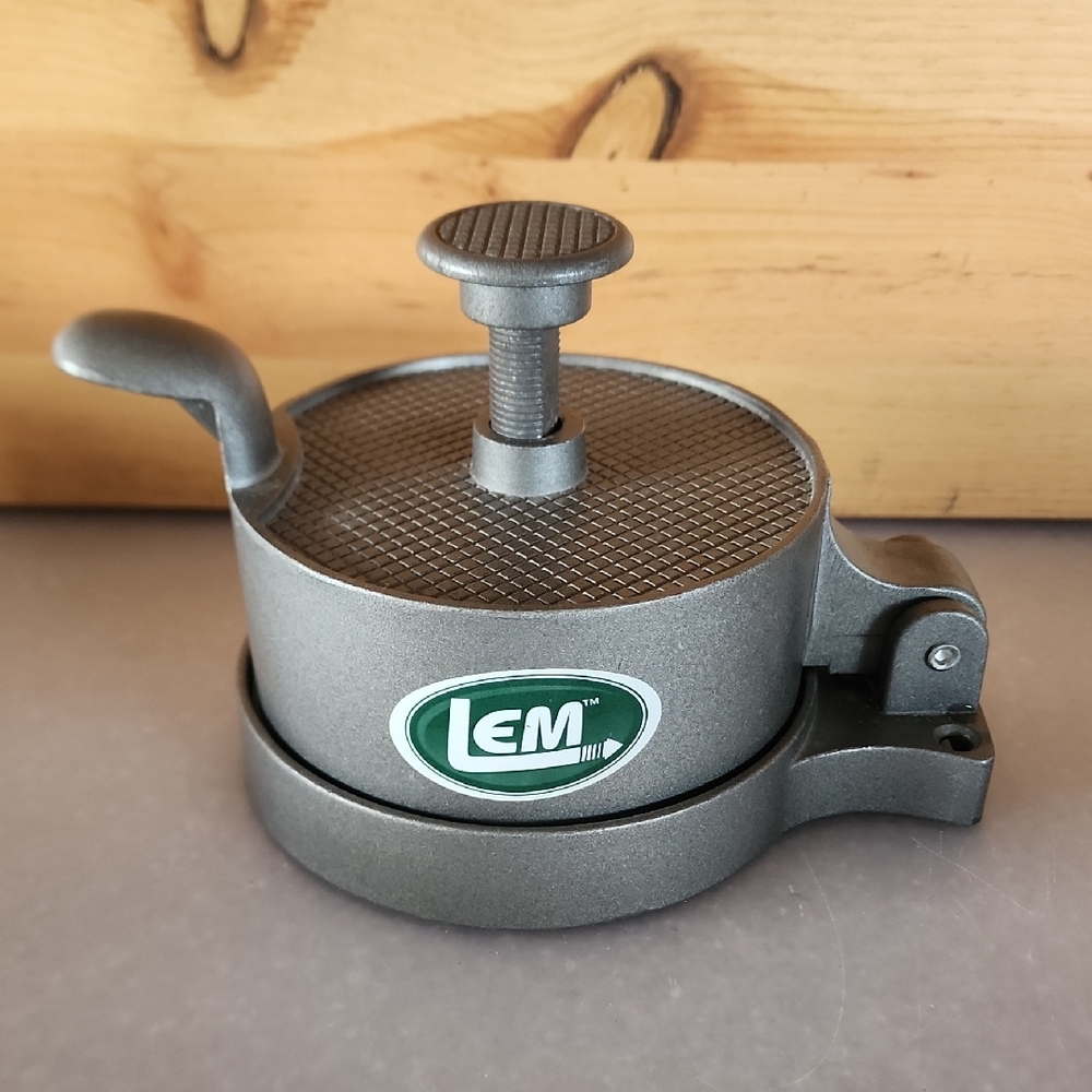 LEM Non-Stick Adjustable Grey Manual Burger Press / Patty Maker.